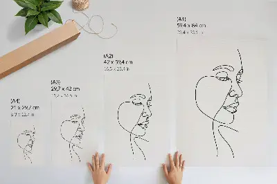 Affiche décorative dessin minimaliste visage au trait sans détails superflus
