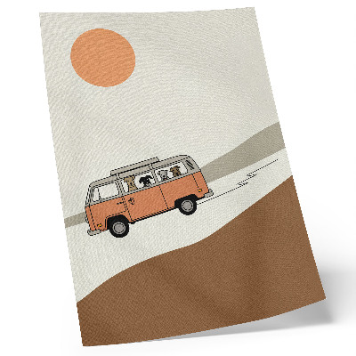 Décoration murale Vacances minimalistes en camping-car orange