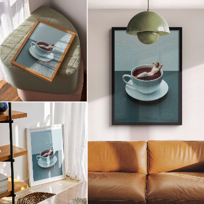 Impression sur toile Une tasse de détente surréaliste