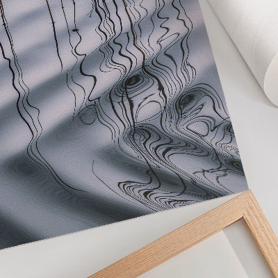 Décoration murale Motif minimaliste de vagues et de lignes sur l'eau