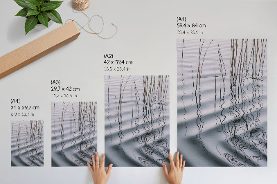 Décoration murale Motif minimaliste de vagues et de lignes sur l'eau