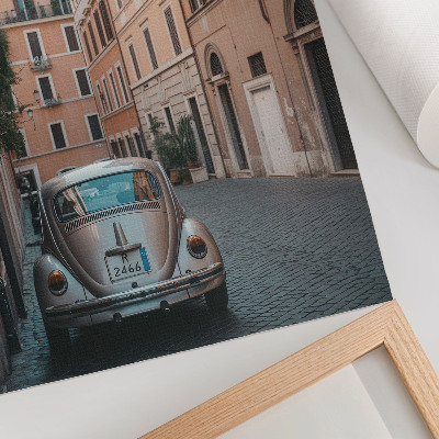 Impression sur toile Rue avec une voiture, architecture classique