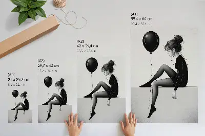 Décoration murale figure au bord avec un reflet émotionnel de ballon