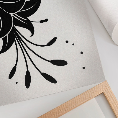 Affiche décorative Colibri et fleur contrastant sur fond blanc