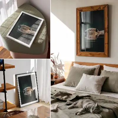 Affiche décorative castor dans l'eau inspirant la nature paisible et sauvage