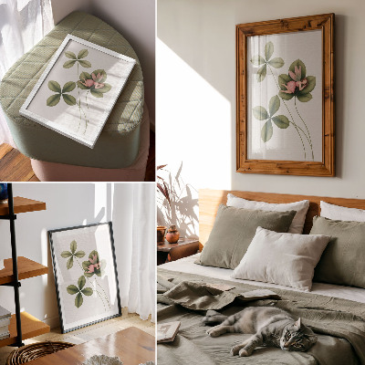 Impression sur toile fée aux feuilles vertes en robe rose