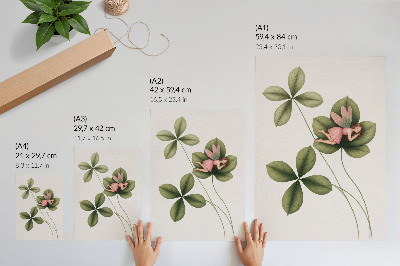 Impression sur toile fée aux feuilles vertes en robe rose