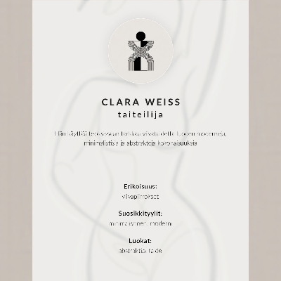 Impression sur toile Silhouette minimaliste d'une femme sur fond beige