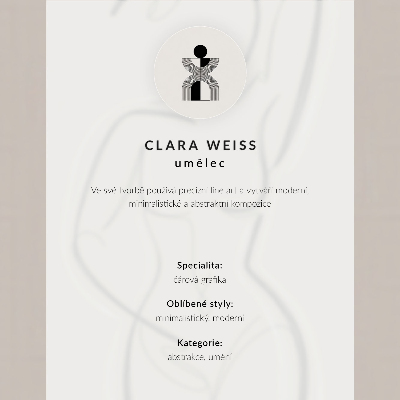 Impression sur toile Silhouette minimaliste d'une femme sur fond beige