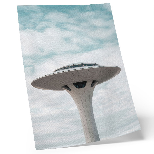 Affiche décorative Un bâtiment futuriste se détachant sur le ciel