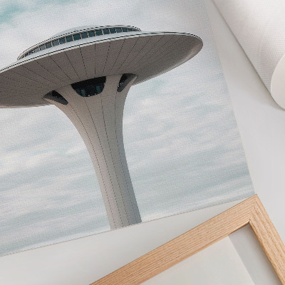 Affiche décorative Un bâtiment futuriste se détachant sur le ciel