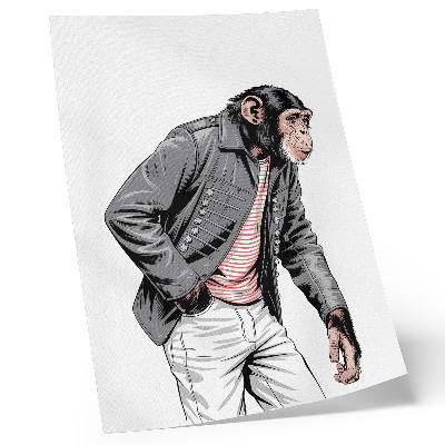 Affiche décorative Un chimpanzé stylé dans une veste à motif contrasté