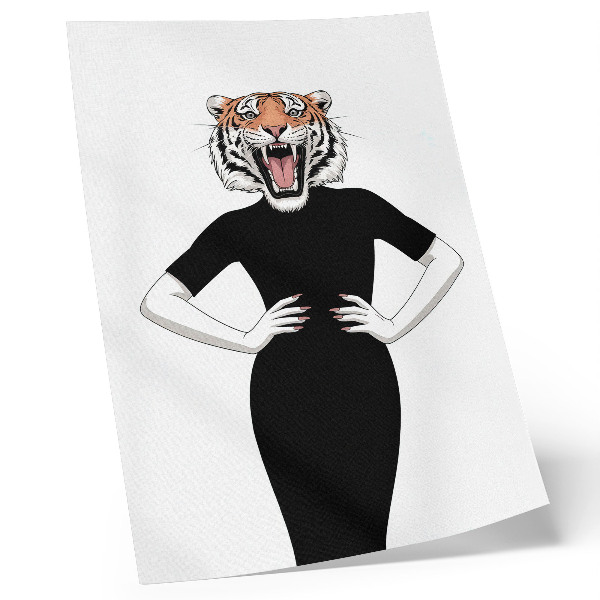 Affiche décorative Combinaison surréaliste d'un tigre et d'une robe