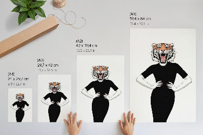 Affiche décorative Combinaison surréaliste d'un tigre et d'une robe