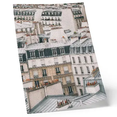 Impression sur toile toits et cheminées symétriques de bâtiments