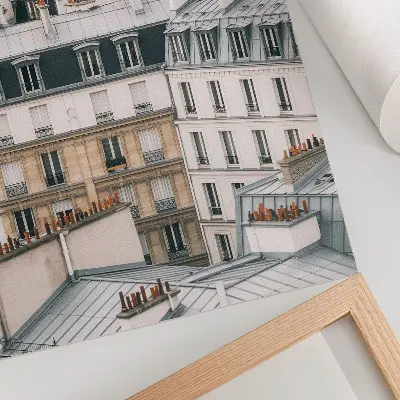 Impression sur toile toits et cheminées symétriques de bâtiments