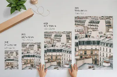 Impression sur toile toits et cheminées symétriques de bâtiments
