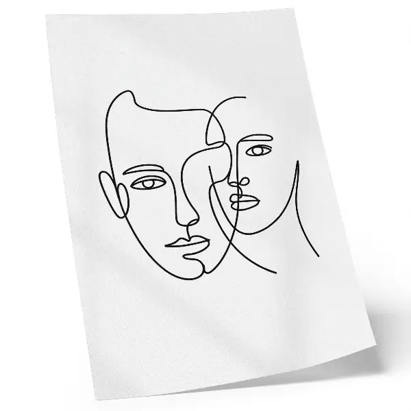 Impression sur toile portraits minimalistes avec dessin au trait illustrant la profondeur et les émotions