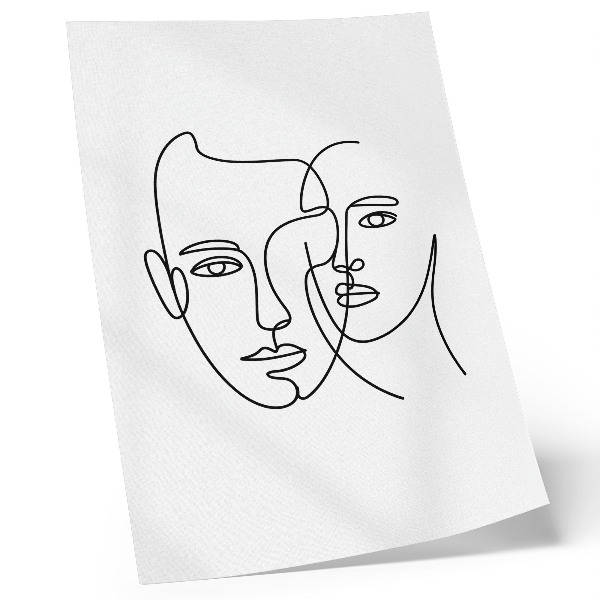 Impression sur toile Portraits minimalistes, dessin au trait, profondeur, émotions