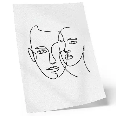 Impression sur toile portraits minimalistes avec dessin au trait illustrant la profondeur et les émotions