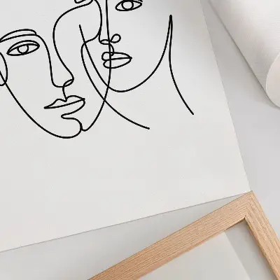 Impression sur toile portraits minimalistes avec dessin au trait illustrant la profondeur et les émotions