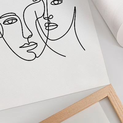 Impression sur toile Portraits minimalistes, dessin au trait, profondeur, émotions