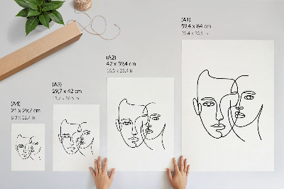 Impression sur toile Portraits minimalistes, dessin au trait, profondeur, émotions