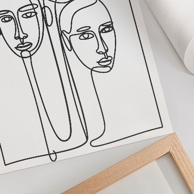 Affiche décorative Visages dessinés au trait, minimalisme, élégance