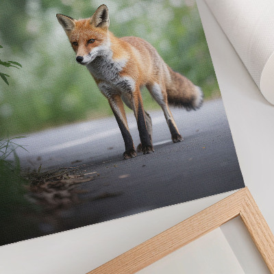 Décoration murale Renard dans la nature verte, paix, minimalisme