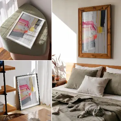 Affiche décorative avec texture dynamique de rayures de peinture abstraites