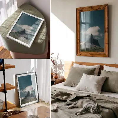 Impression sur toile représentant un paysage spectaculaire avec des nuages vaporeux