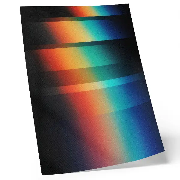 Affiche décorative avec effet de profondeur et rayures horizontales colorées