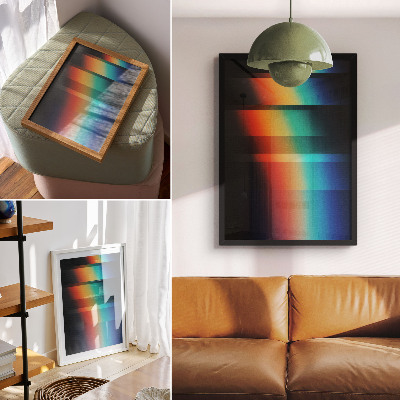 Affiche décorative Effet de profondeur avec des rayures horizontales colorées