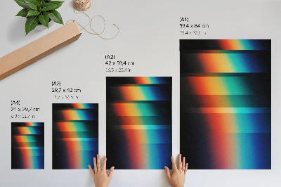 Affiche décorative Effet de profondeur avec des rayures horizontales colorées
