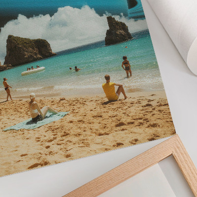Décoration murale Plage avec une planète au-dessus de l'eau par une journée ensoleillée