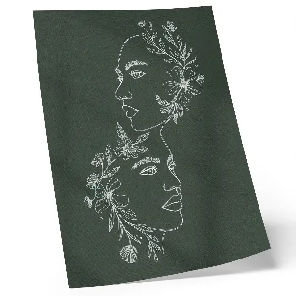 Impression sur toile composition moderne de fleurs aux lignes délicates
