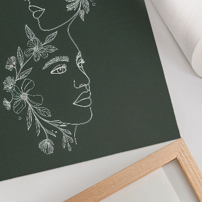 Impression sur toile Lignes délicates, fleurs, composition moderne