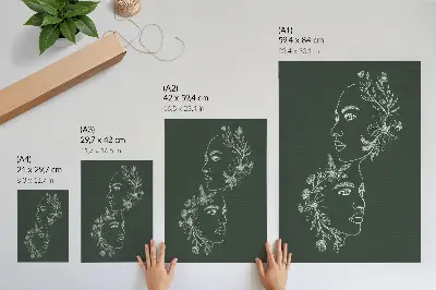 Impression sur toile composition moderne de fleurs aux lignes délicates