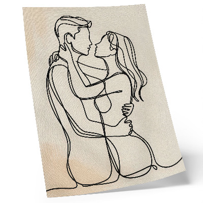 Impression sur toile Fond beige minimaliste pour un couple amoureux
