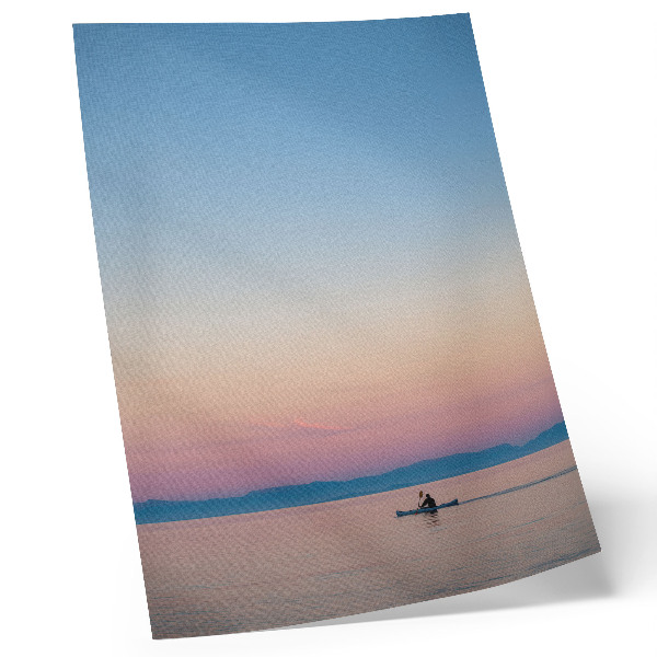 Affiche décorative Kayak sur une mer calme aux couleurs pastel
