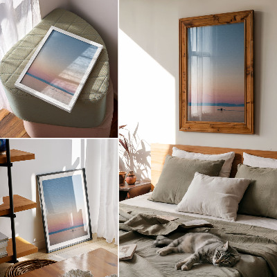 Affiche décorative Kayak sur une mer calme aux couleurs pastel