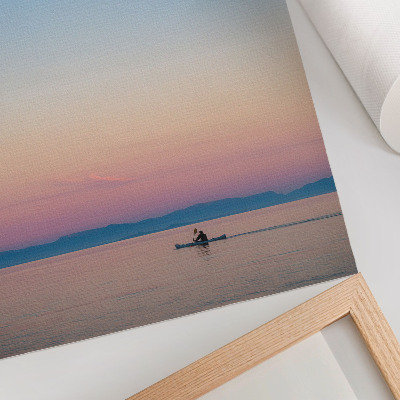 Affiche décorative Kayak sur une mer calme aux couleurs pastel