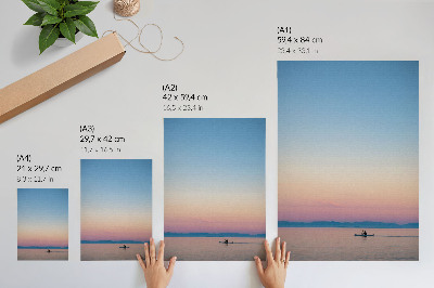 Affiche décorative Kayak sur une mer calme aux couleurs pastel