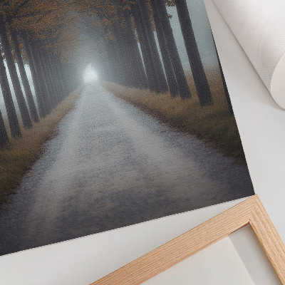 Affiche décorative composition symétrique et harmonieuse du brouillard d'une ruelle d'automne