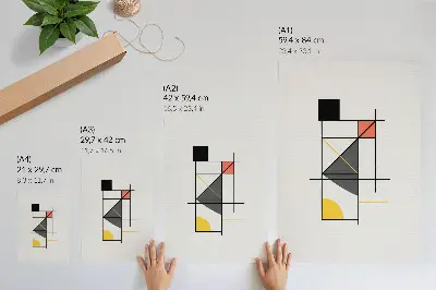 Impression sur toile motifs géométriques avec des lignes et des formes modernes
