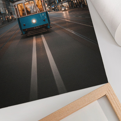 Affiche décorative Lumières rétro des tramways du soir
