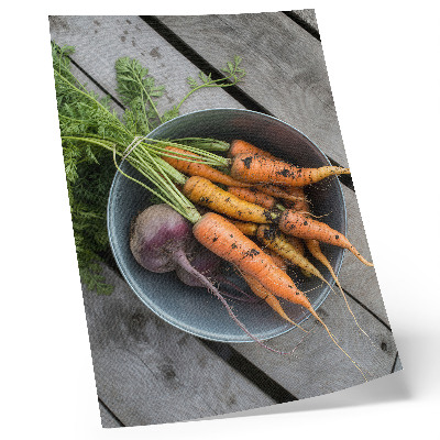 Impression sur toile Bol de légumes juteux style rustique en bois