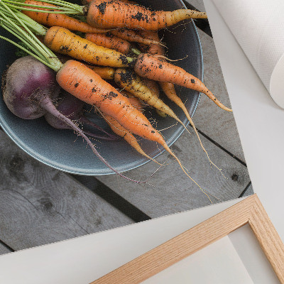 Impression sur toile Bol de légumes juteux style rustique en bois