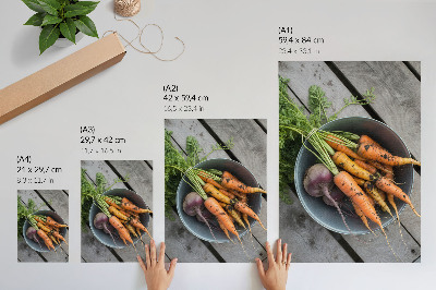 Impression sur toile Bol de légumes juteux style rustique en bois