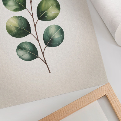 Impression sur toile Une branche avec un groupe de feuilles vertes